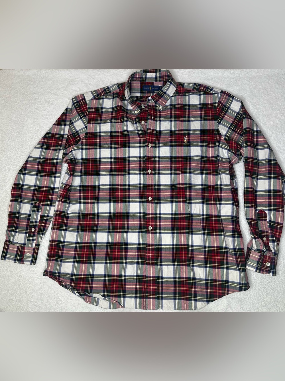 Ralph Lauren Men’s XXL Classic Fit Plaid Button Down Shirt Multicolor Pony